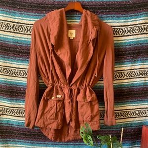 Burnt Orange Billabong Coat With Cute Pin